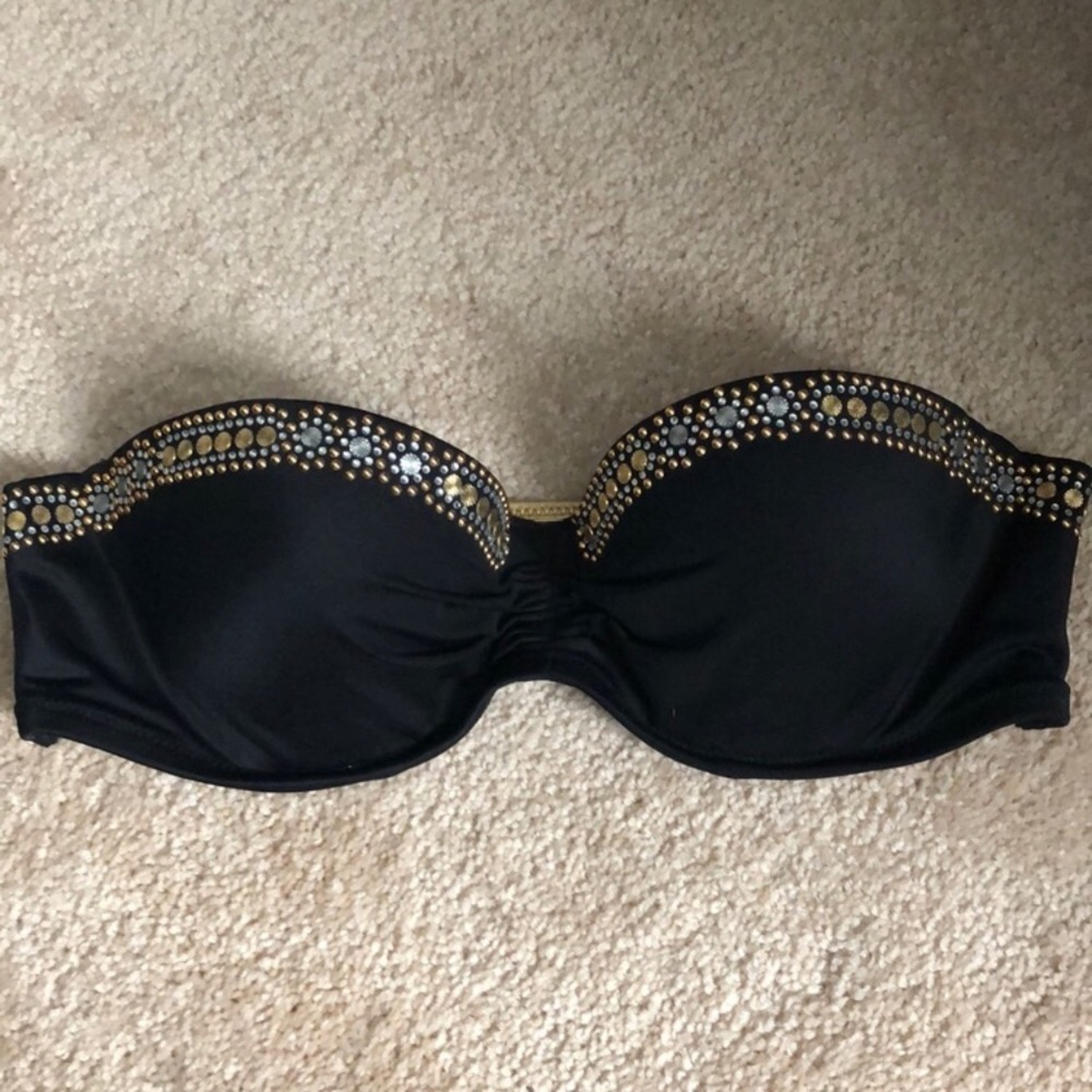 Rhinestone bandeau bikini top